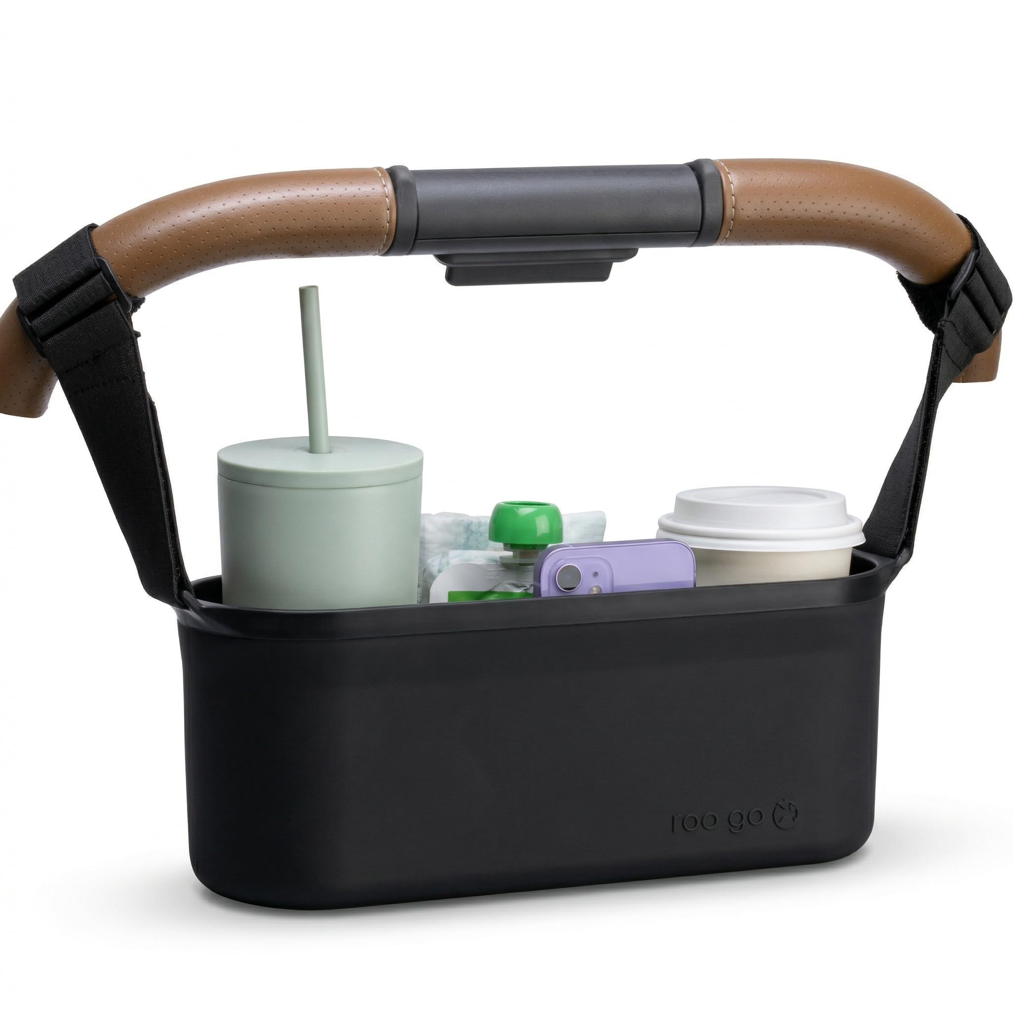 roo go silicone stroller organizer with cup holders