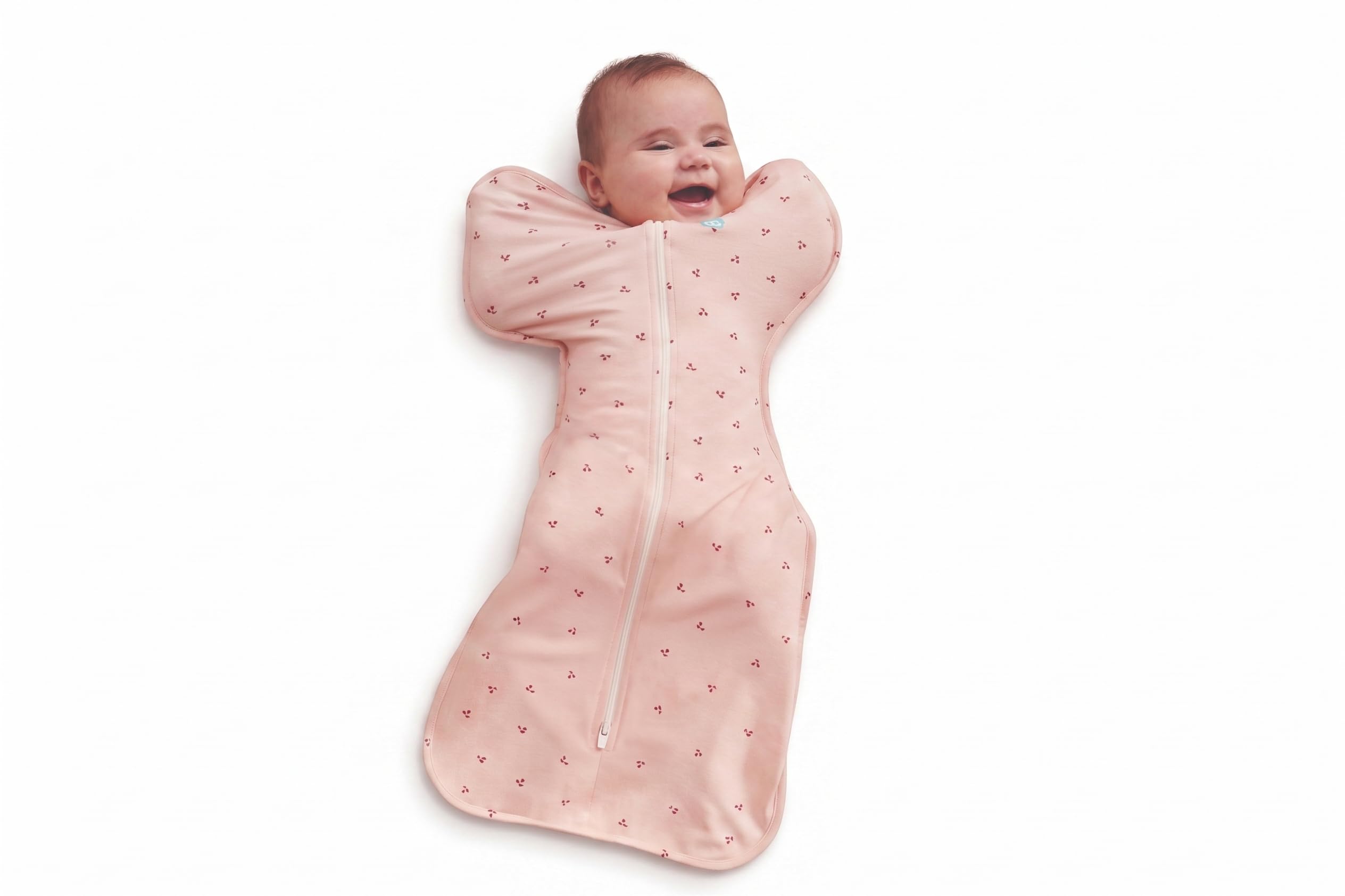 Love to Dream Swaddle Up Bamboo with arms-up design in cherries blush pattern for newborns
