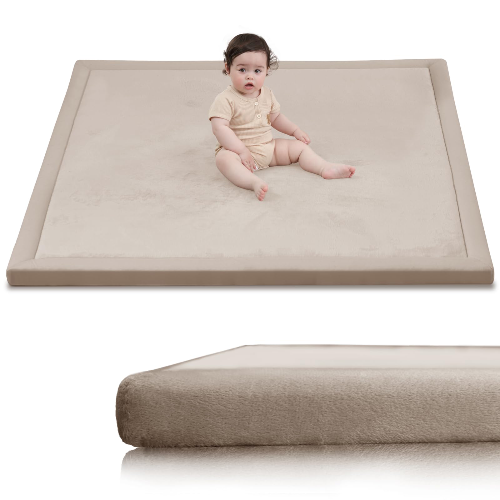 Huloo Sleep beige thick foam baby play mat