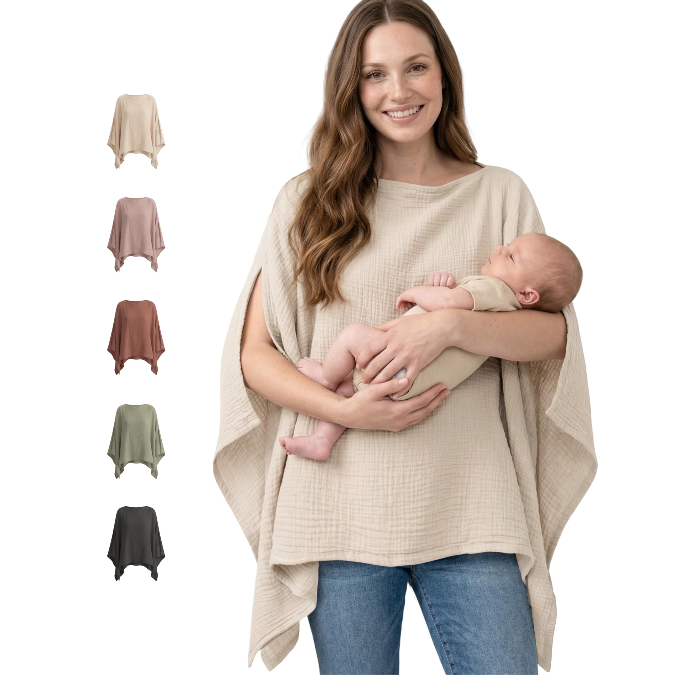 Konssy Muslin Nursing Cover with 360 degree full privacy coverage for breastfeeding