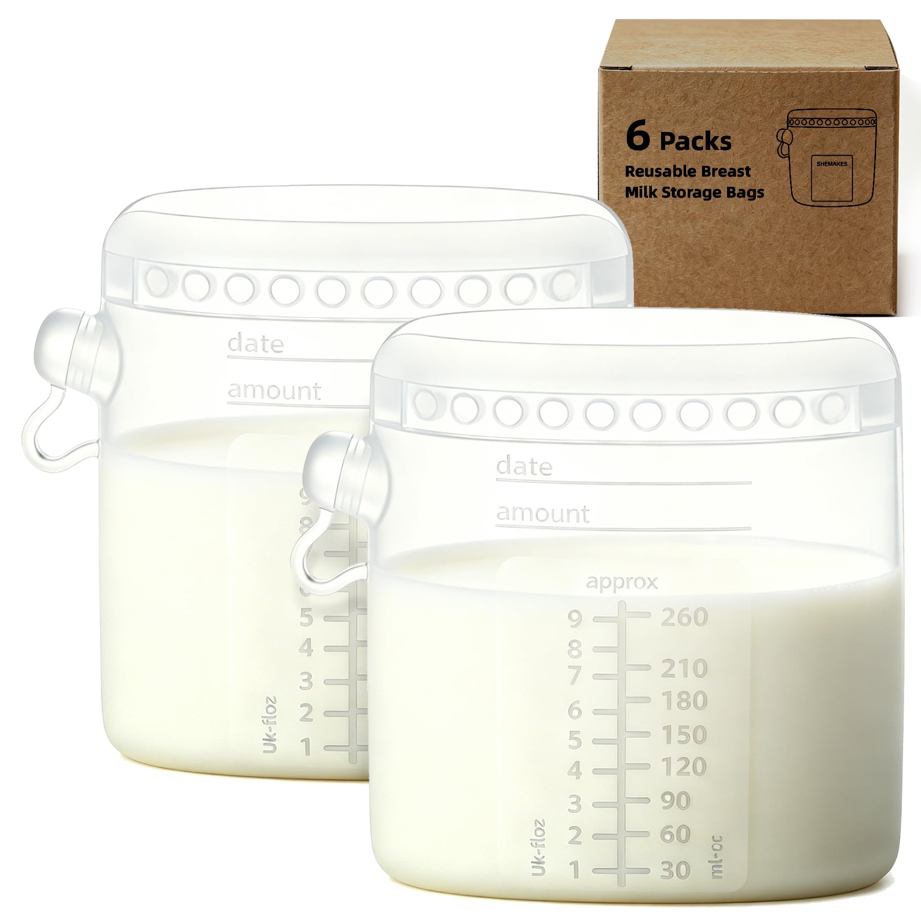 Shemakes reusable silicone breast milk storage bags