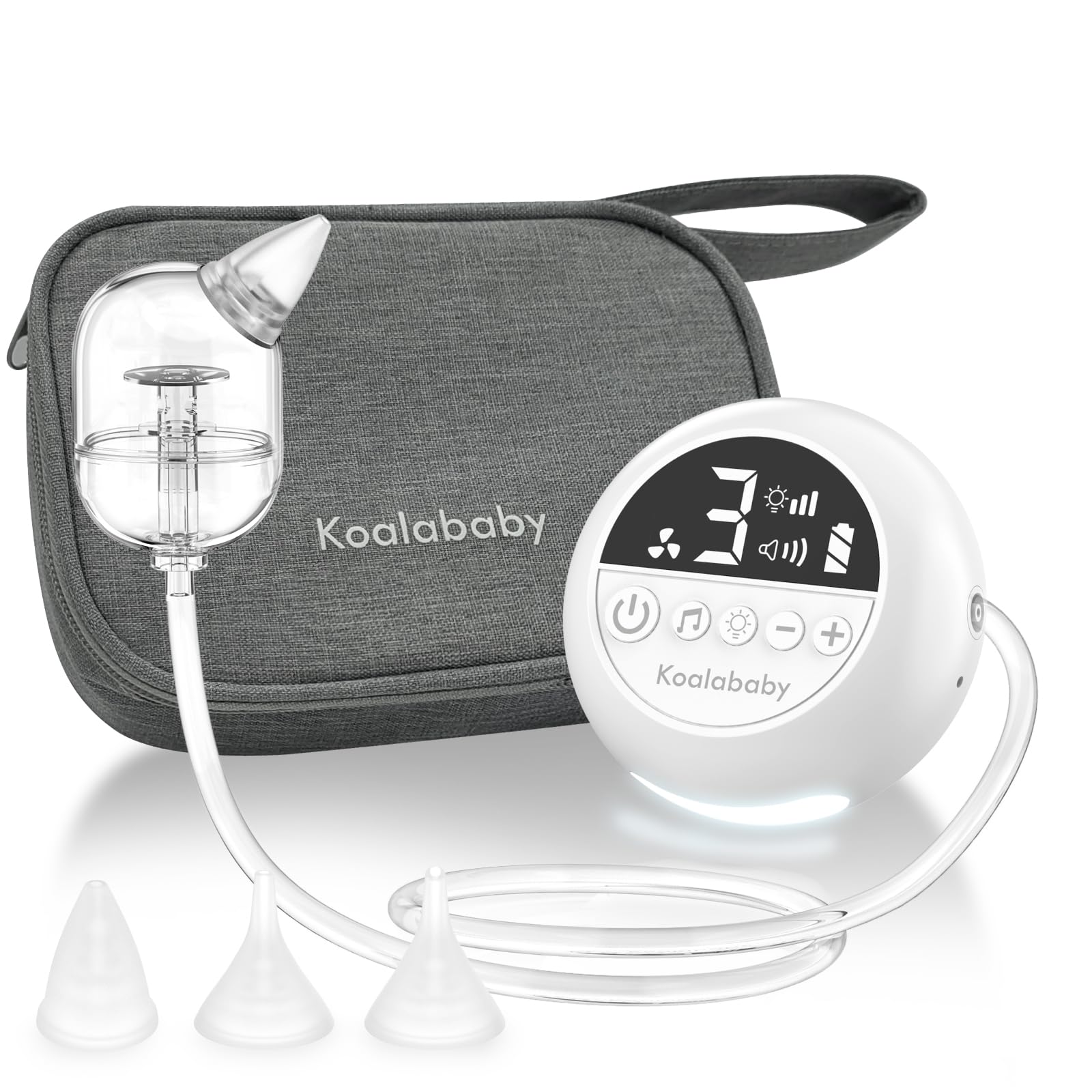 Koalababy Electric Nasal Aspirator with soft silicone tips and travel bag