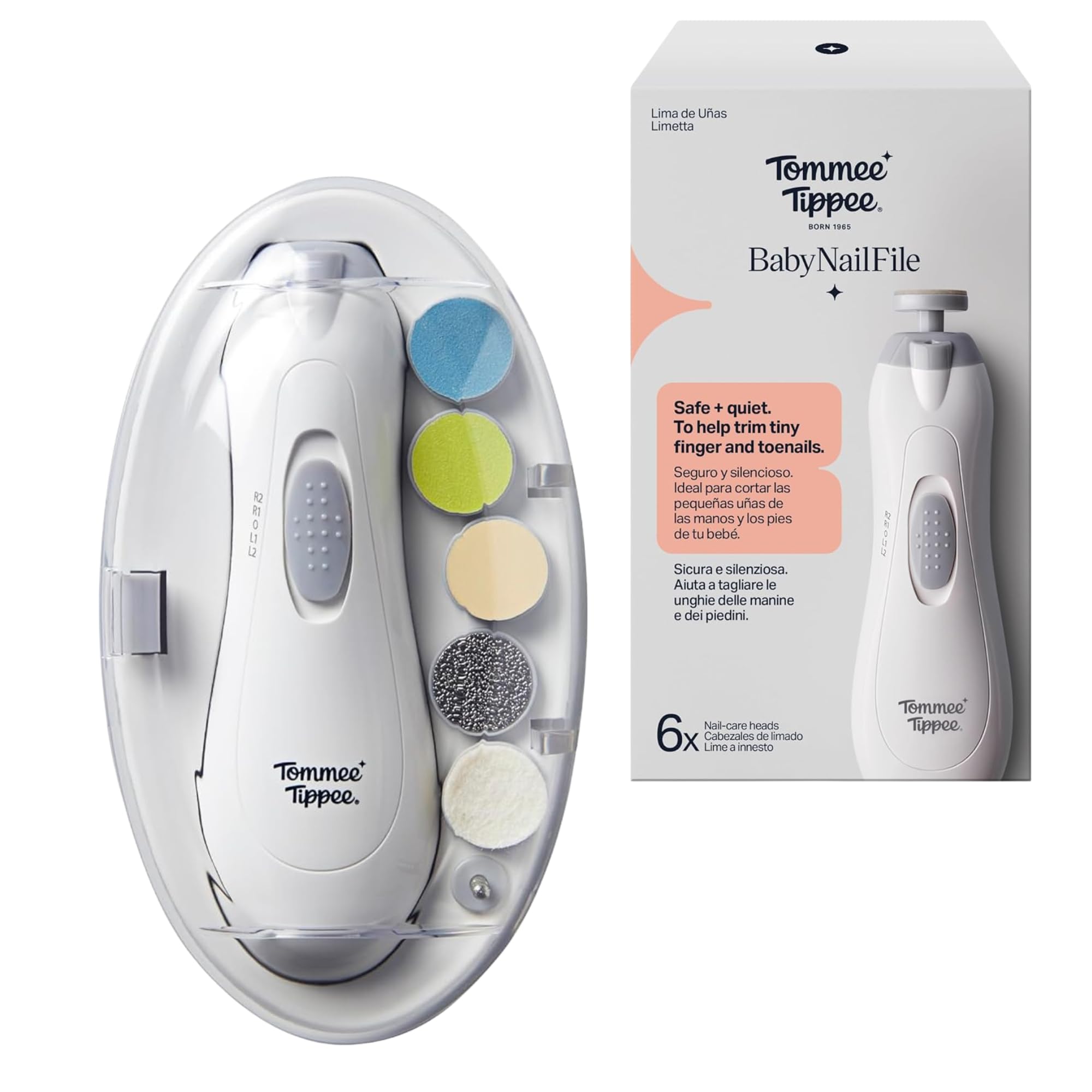 Tommee Tippee Electric Baby Nail File with LED light and travel case