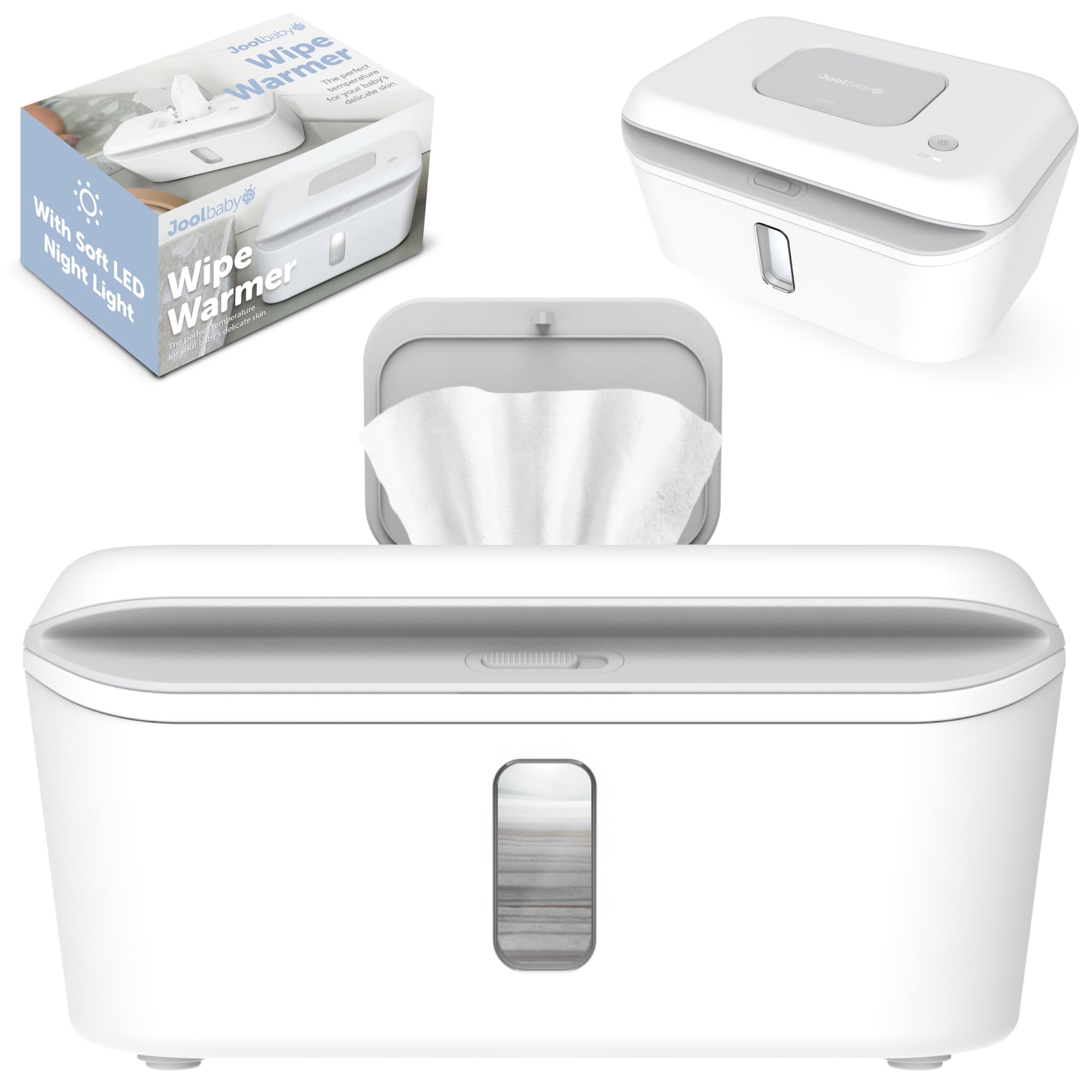 Jool Baby Wipe Warmer and Dispenser with LED Changing Light in gray
