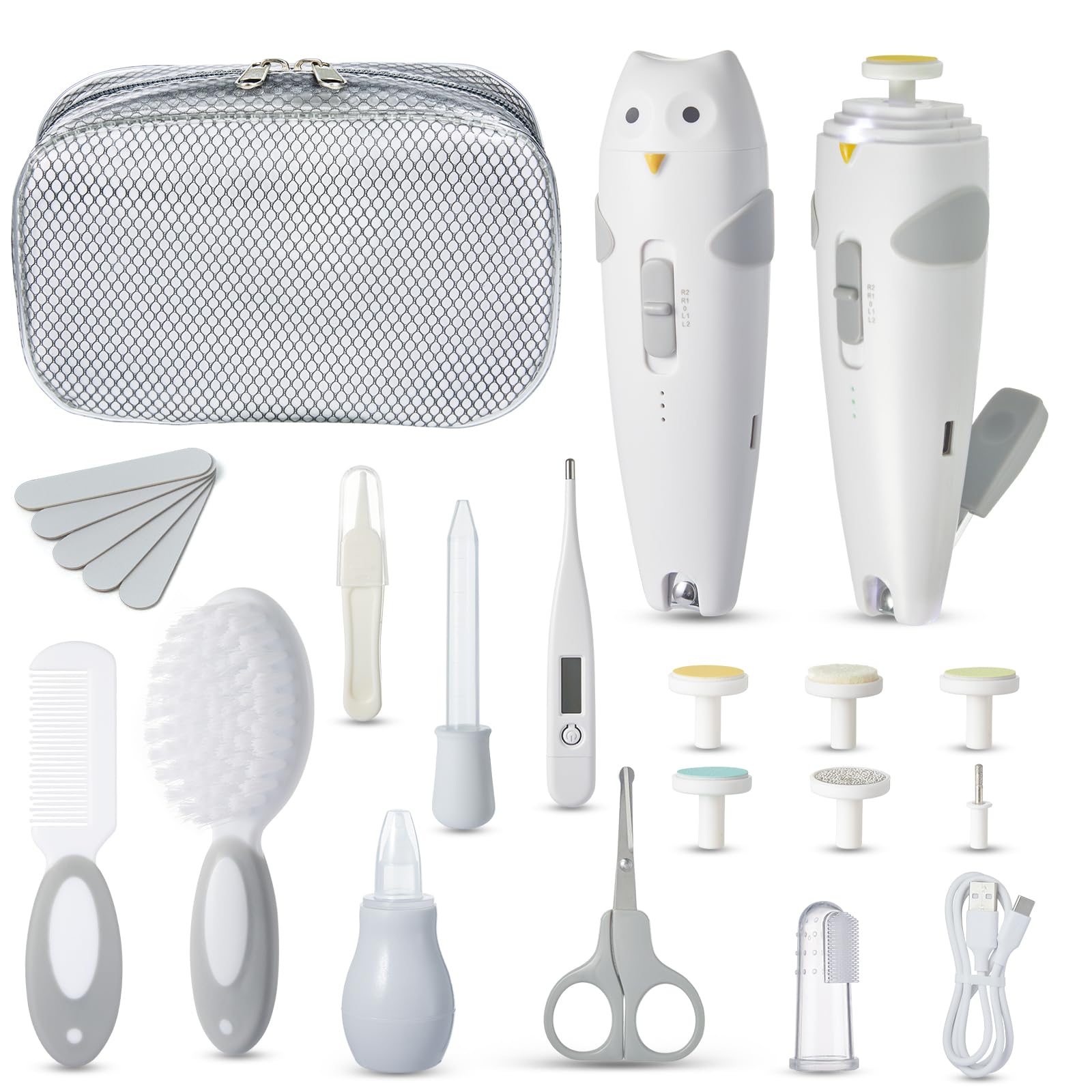 Lictin 26-in-1 baby healthcare and grooming kit with rechargeable electric nail trimmer
